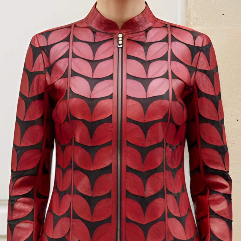 Leather Women Jacket Leather Women Leather Jacket Women Leather Leaf Jacket